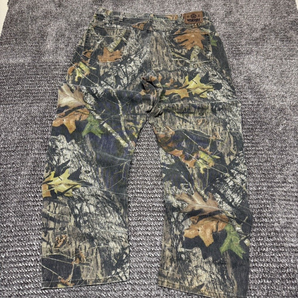 Wrangler Mens Mossy Oak Camo Jeans Pants 38x32 Double Knee Hunting Denim - Picture 3 of 10